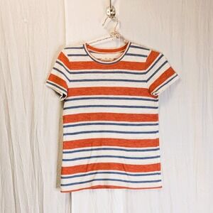 Madewell T Shirt Womens XS Mary-Lou Stripe Short Sleeve Crew Hi Fi Shrunken SOFT